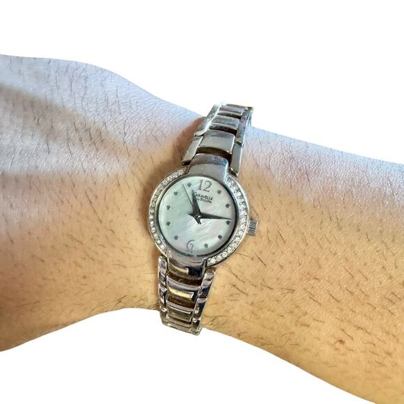 Caravelle by Bulova Women's Two-Tone Stainless Steel Silver Diamond Watch - Picture 2 of 10